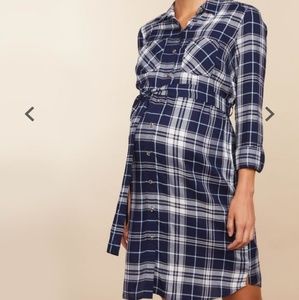 Plaid maternity dress